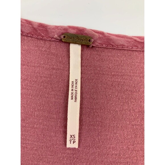 Free People Brooke Tunic Tank Top Pink Cotton Scoop Button OB1213346 Womens XS - Picture 8 of 12